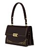 Kelly Bag with Gold Corners Dark brown