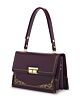 Kelly Bag with Gold Corners Burgundy