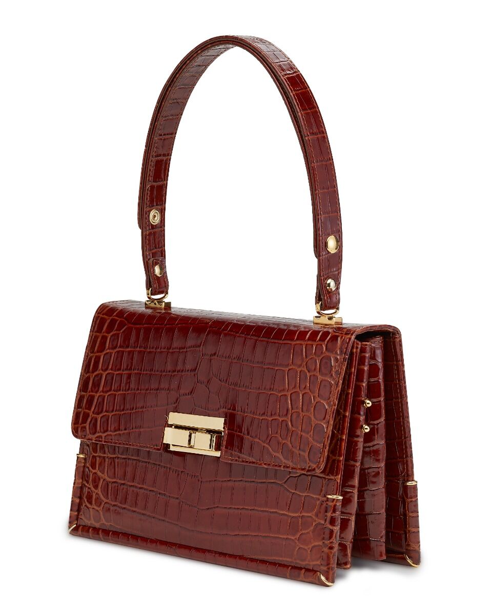 Kelly Bag - Croc Cognac